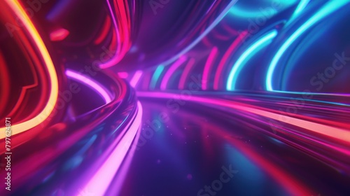 A dynamic abstract background, glowing with vivid neon colors. 