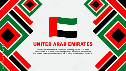 United Arab Emirates Flag Abstract Background Design Template. United Arab Emirates Independence Day Banner Wallpaper Vector Illustration