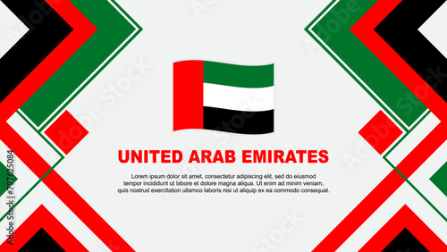United Arab Emirates Flag Abstract Background Design Template. United Arab Emirates Independence Day Banner Wallpaper Vector Illustration. Banner