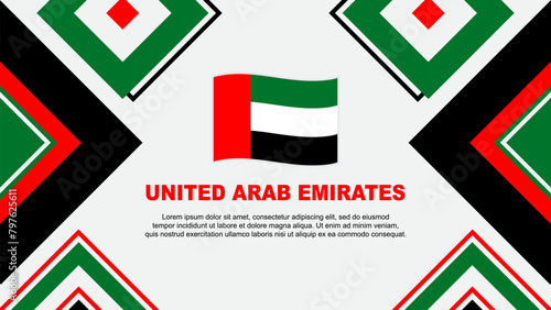 United Arab Emirates Flag Abstract Background Design Template. United Arab Emirates Independence Day Banner Wallpaper Vector Illustration. Independence Day