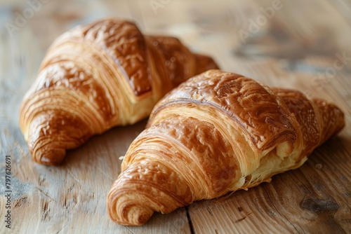 Wallpaper Mural Two Delectable Homemade Croissants Bathed in Morning Sunlight: French Bakery Snacks Torontodigital.ca