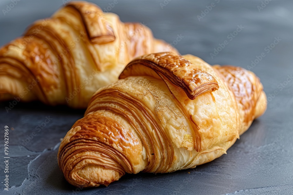 Golden Darkness: Croissant Duo - Soft Dough French Breakfast Spectacle