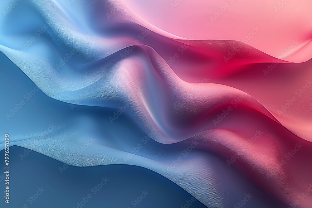 Blue and pink background with wavy lines