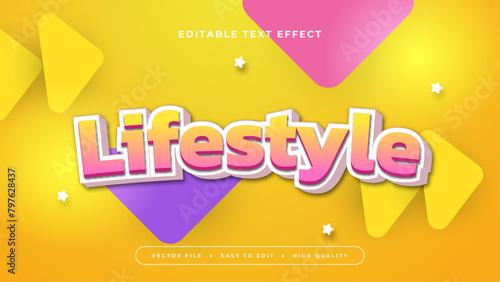 Orange pink and purple violet lifestyle 3d editable text effect - font style