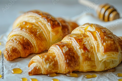 Croissants and Honey: Soft-Focused French Breakfast Composition