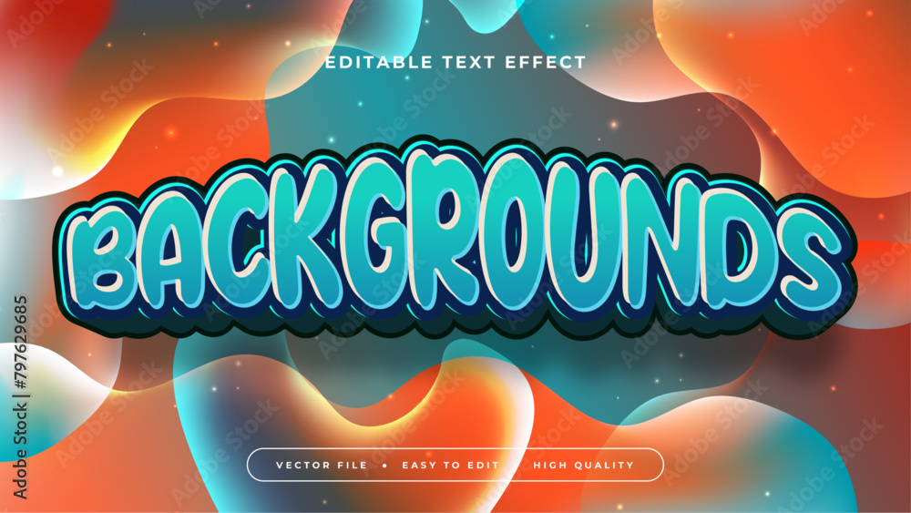 Orange blue and brown background 3d editable text effect - font style