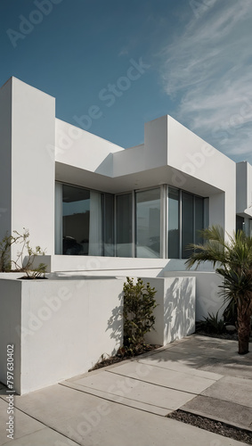A contemporary white building with clean lines and timeless appeal.