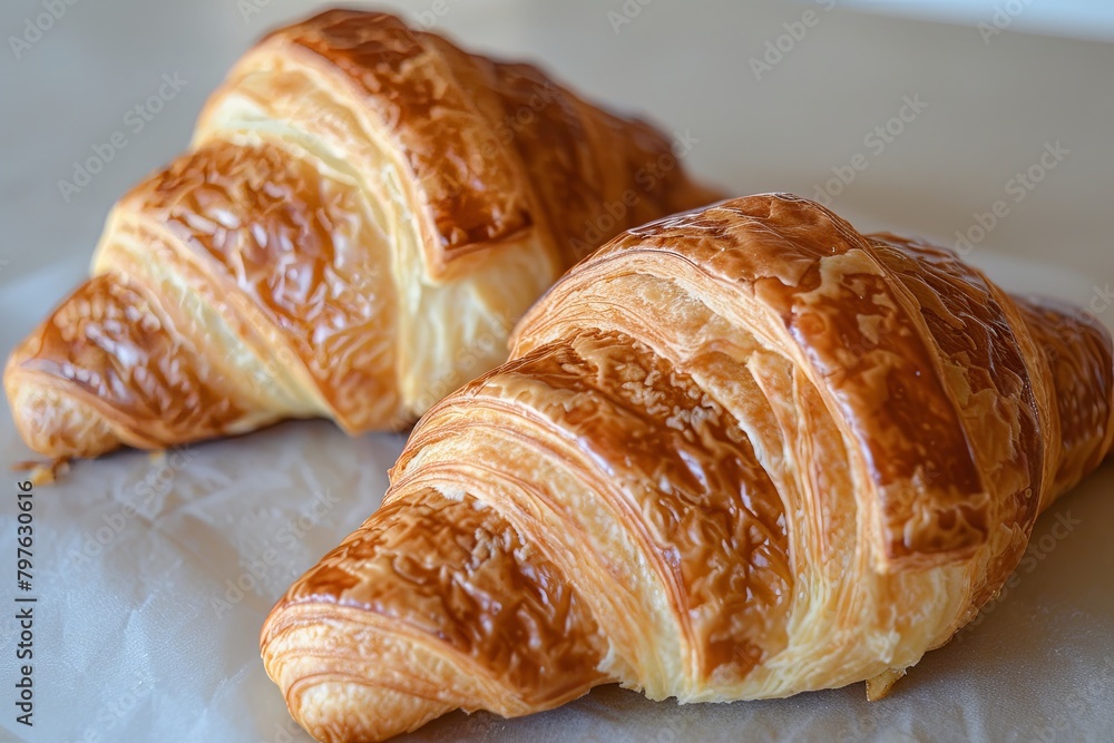 Golden Morning Delights: The Art of Fresh Croissants - A Buttered Composition Golden Morning Delights: The Art of Fresh Croissants - A Buttered Composition