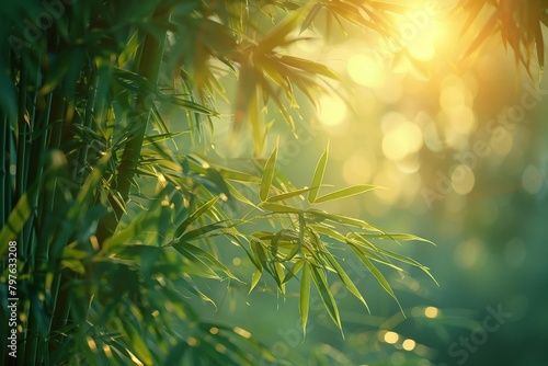 Close-up of bamboo plant with sun in background