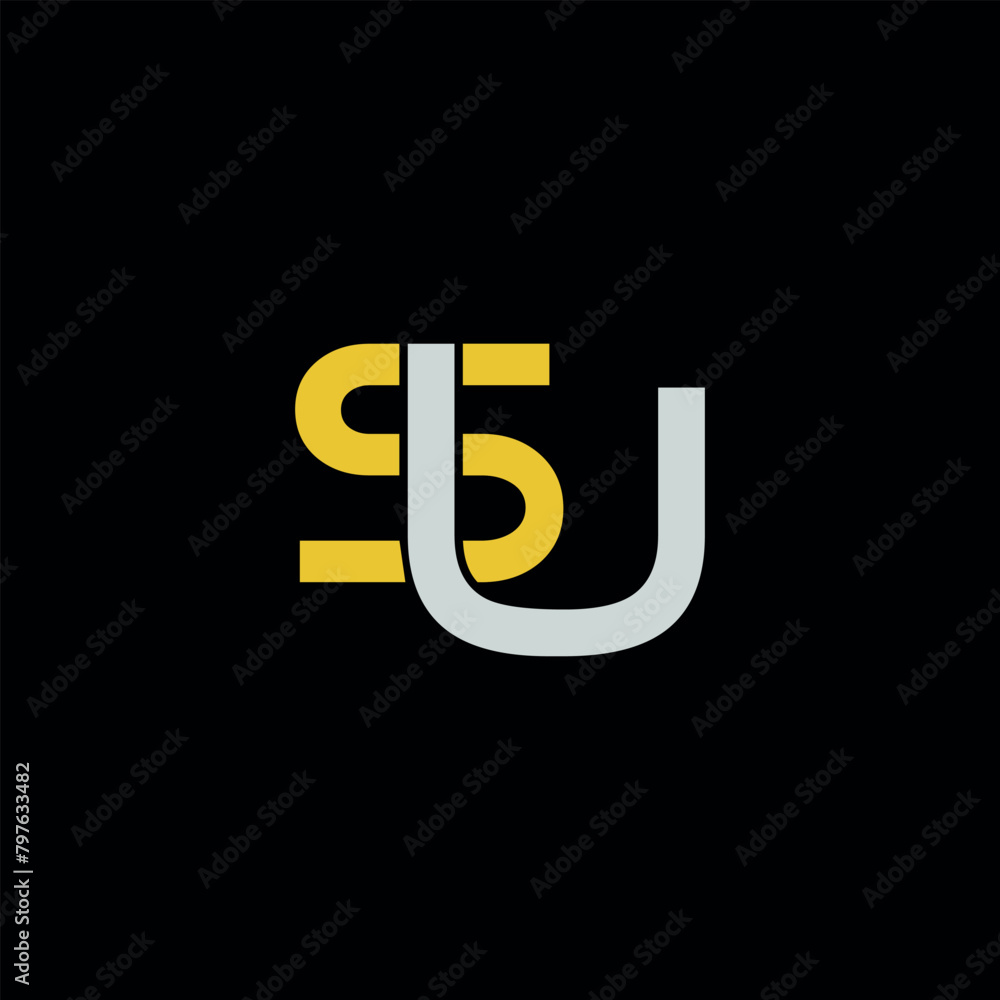 Abstract letter SU logo. This logo icon incorporate with abstract shape in the creative way Abstract letter SU logo. This logo icon incorporate with abstract shape in the creative way
