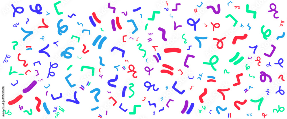 Colorful flat abstract shapes fun line doodle banner. Vector illustration for banner, background, pattern, brochure, cover, template, decoration, ads, prints, branding design Colorful flat abstract shapes fun line doodle banner. Vector illustration for banner, background, pattern, brochure, cover, template, decoration, ads, prints, branding design