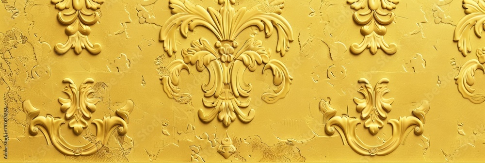 An extravagant display of golden rococo motifs perfect for a touch of timeless elegance in interiors.