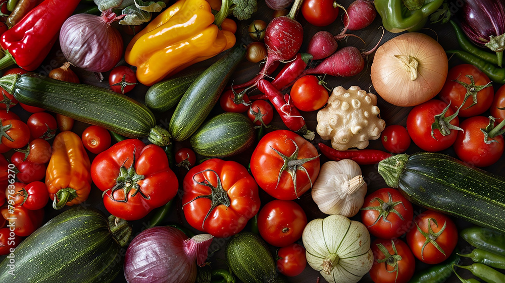 Background assortment of fresh Organic Vegetable