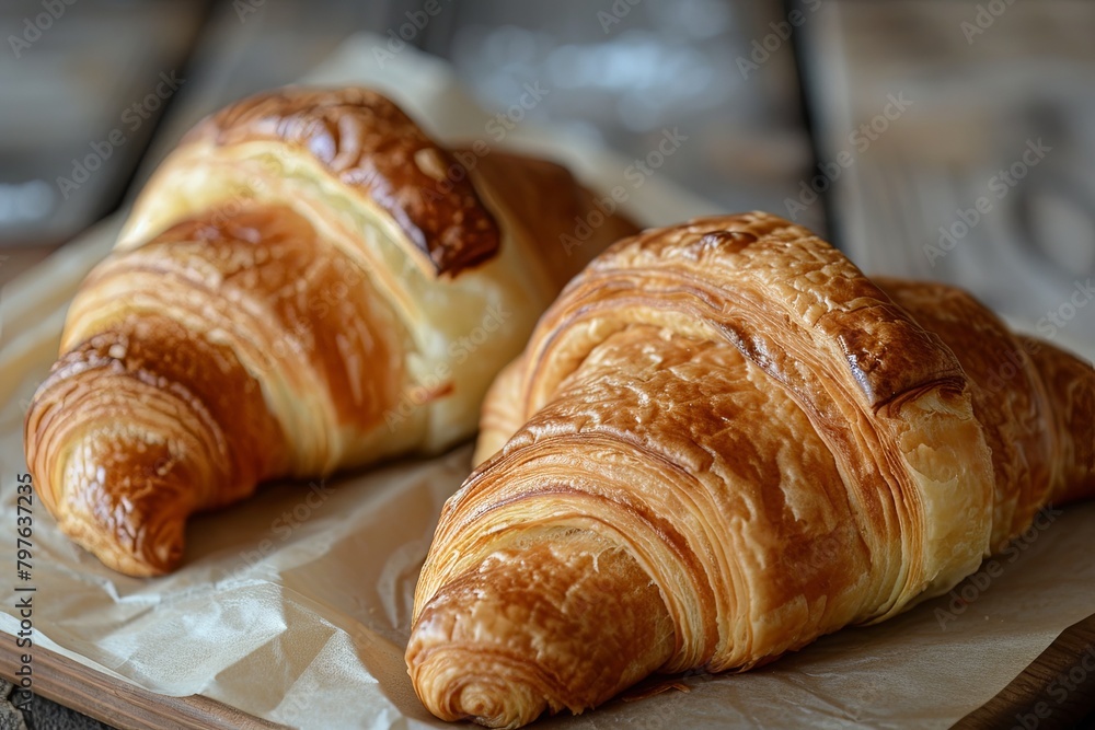 Golden Croissants: A Rustic Bakery Artistry of Two Crusty Blends Golden Croissants: A Rustic Bakery Artistry of Two Crusty Blends