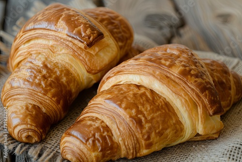 Two Freshly Baked Croissants: A Visual & Culinary Breakfast Delight