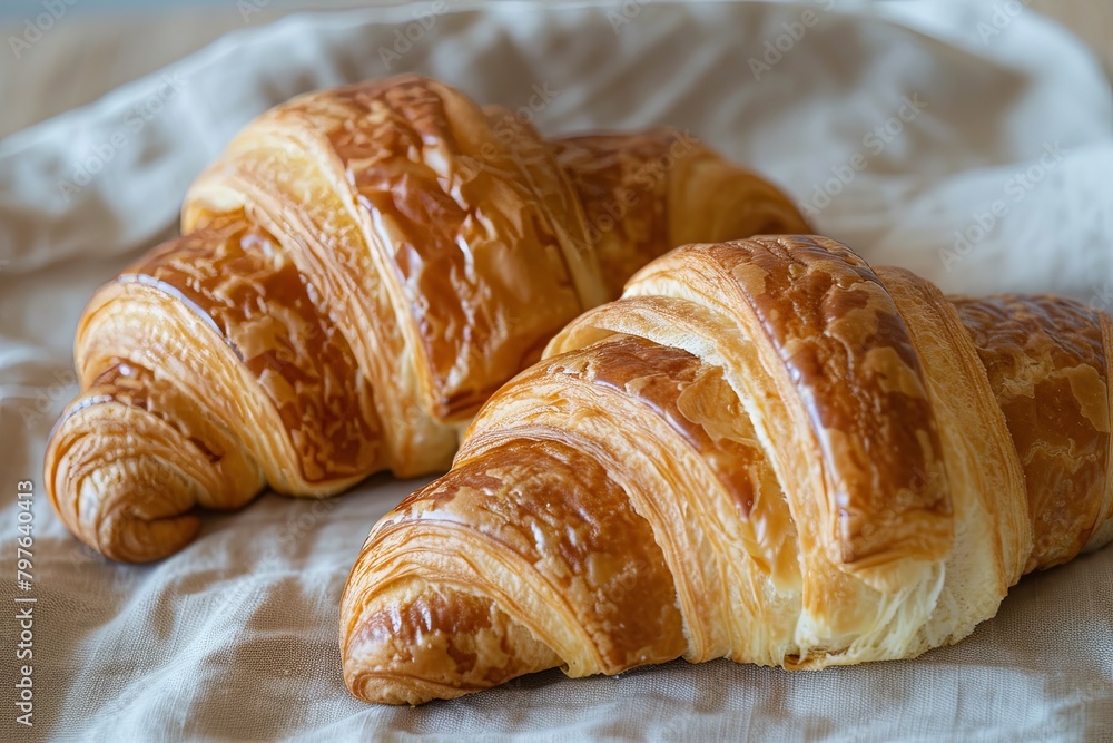 Fresh Morning Delights: Artisan Croissants Capturing Homemade Bakery Charm