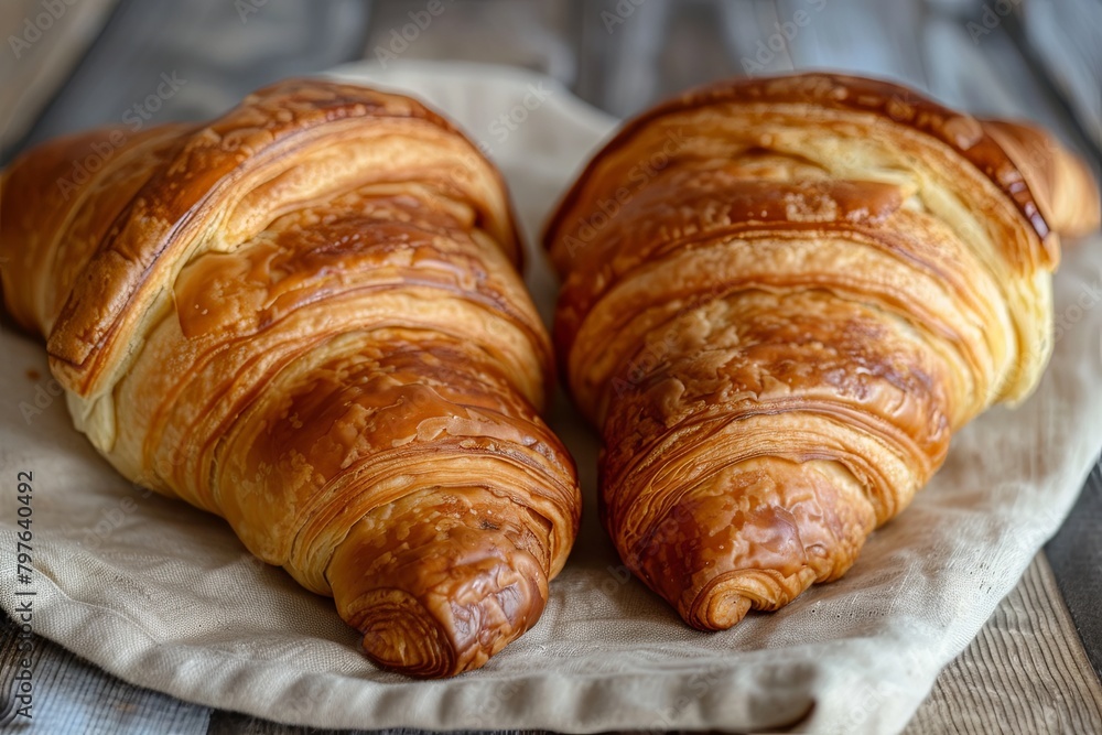 Freshly Baked: Double Croissant Delight - A Traditional Twist French Pastry Treat