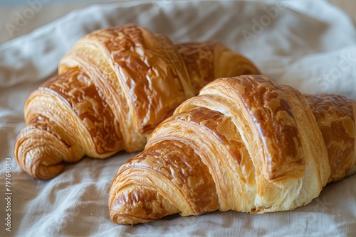 Fresh Morning Delights: Artisan Croissants Capturing Homemade Bakery Charm
