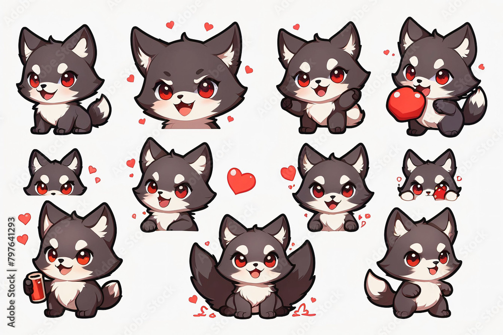 Sticker Little Fox, anime
