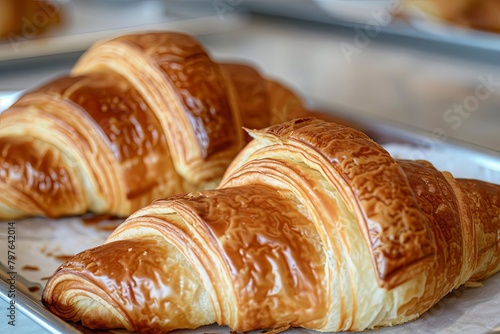 Two Croissants: Delicious, Fresh, and Inviting Golden Bakery Delights