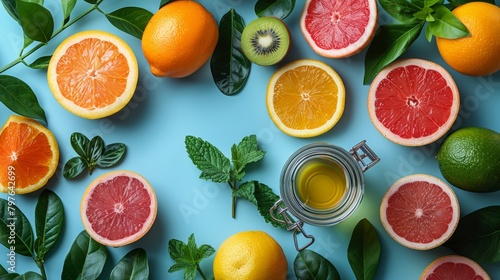 Abundant Variety of Fruits on a Table. Generative AI