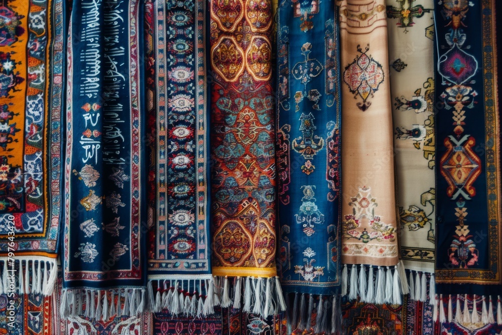 a set of rugs with different patterns, religion, prayer, Islam a set of rugs with different patterns, religion, prayer, Islam