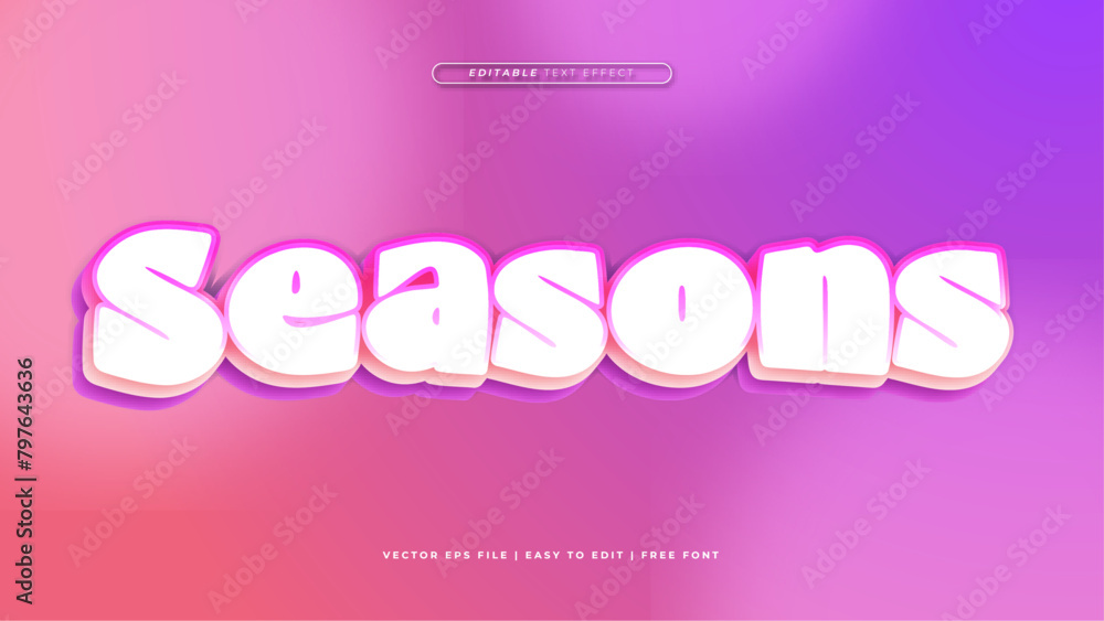 White pink and purple violet seasons 3d editable text effect - font style White pink and purple violet seasons 3d editable text effect - font style