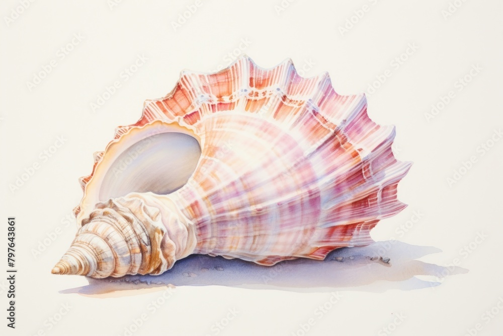 Fototapeta premium Seashell seafood conch invertebrate.