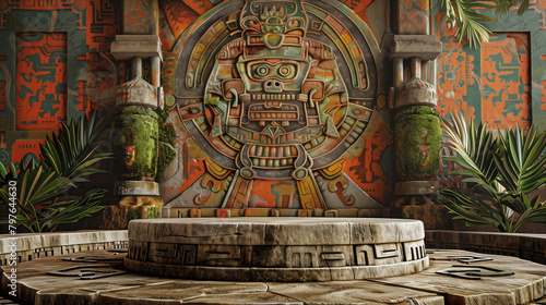 Round platform in the style of an ancient Mayan temple © TY