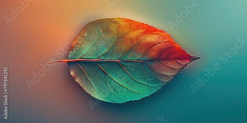 A leaf is green and dries up. The concept of peace and tranquility