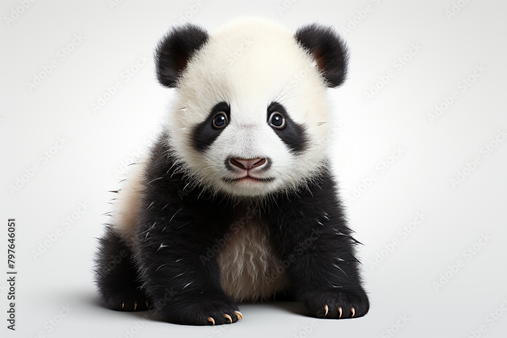 Naklejka premium 3D rendered illustration of a giant panda isolated on white