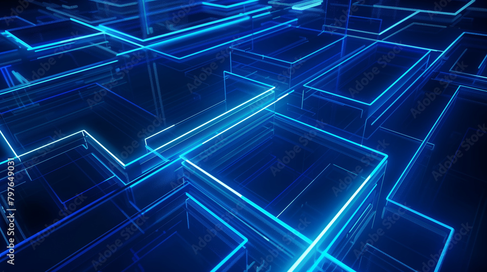 Fototapeta premium Blue abstract technology background