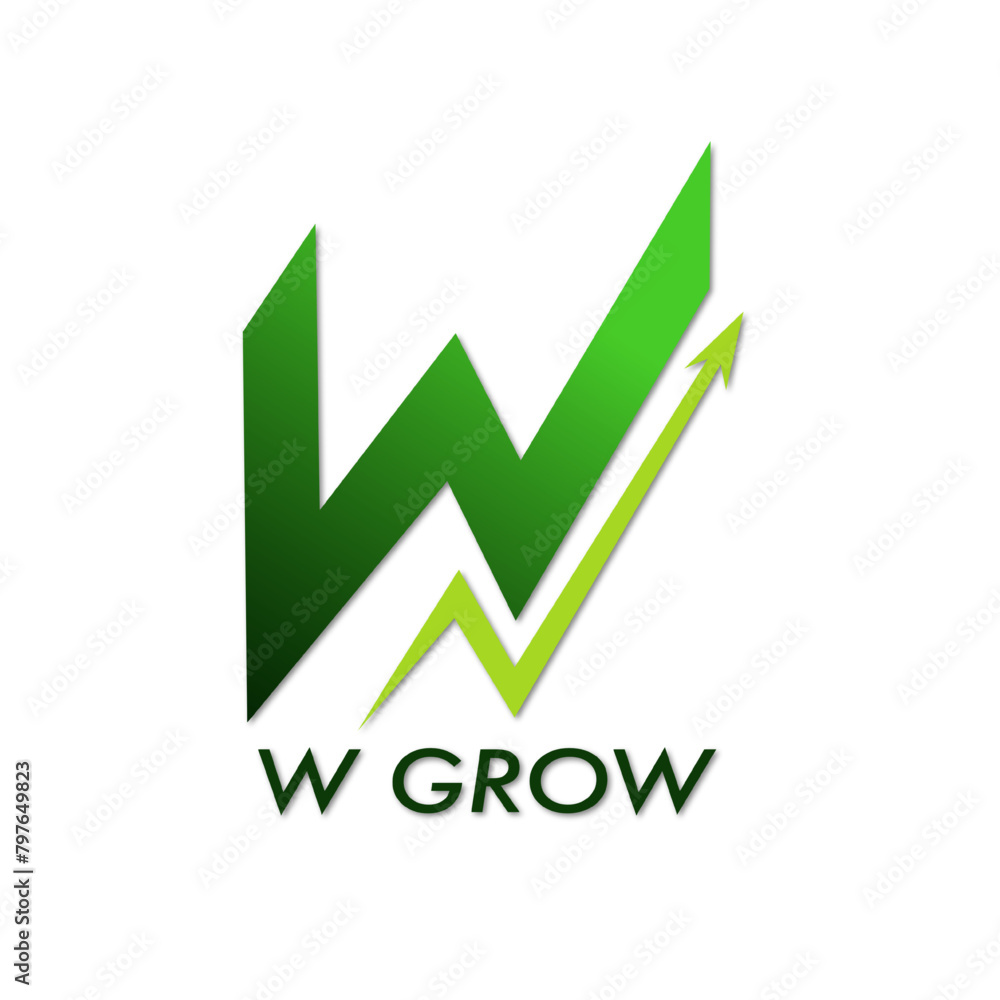 The letter w logo, which is colored in gradations of dark green and light green, is suitable for a company logo The letter w logo, which is colored in gradations of dark green and light green, is suitable for a company logo