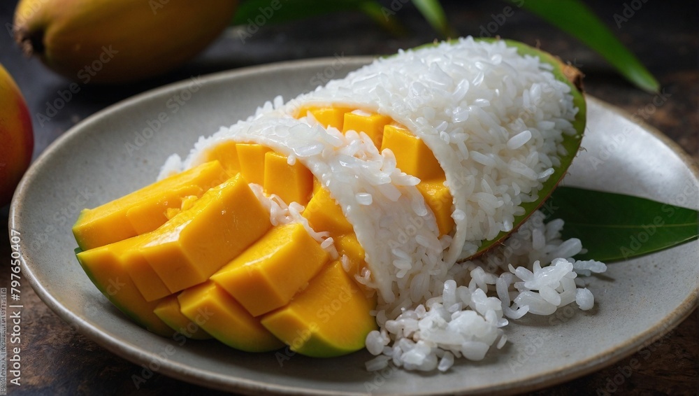 Ripe mango peeled-showing yellow flesh inside Place Ripe mango peeled-showing yellow flesh inside Place