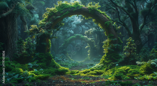 A portal in the beautiful forest.