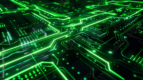 Green abstract technology background