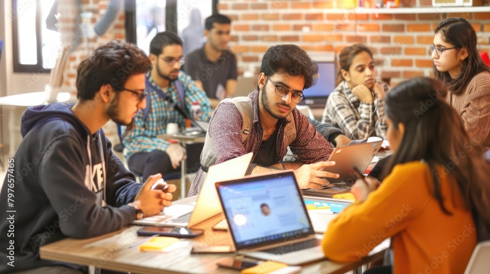 Young entrepreneurs exemplify initiative at a startup hub on Youth Day. International Youth Day Young entrepreneurs exemplify initiative at a startup hub on Youth Day. International Youth Day