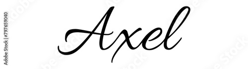 Axel - black color - name written - ideal for websites, presentations, greetings, banners, cards, t-shirt, sweatshirt, prints, cricut, silhouette, sublimation, tag
