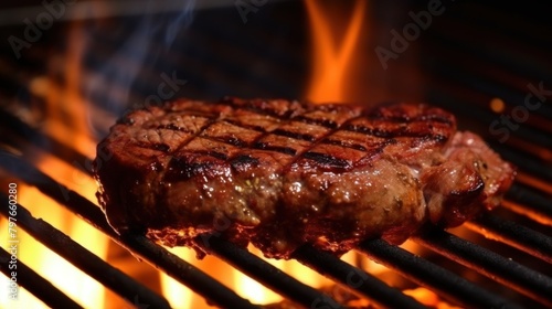 Beef steak on the grill, which is mouth-watering