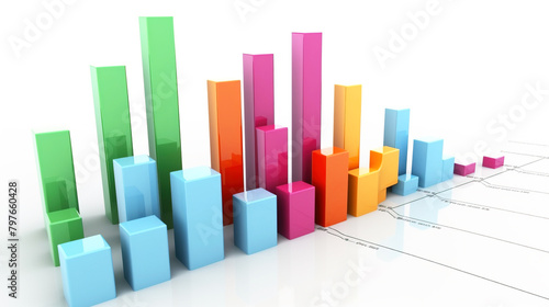 Profit growth chart  stock market statistics  business planning  white background isolate. AI generated.