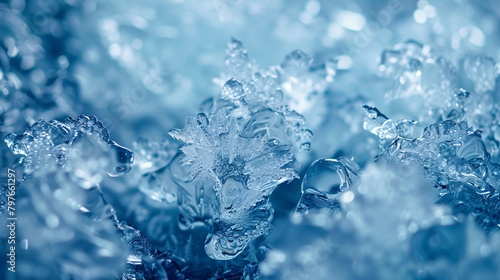 Abstract ice backgrounds evoke a serene chill.