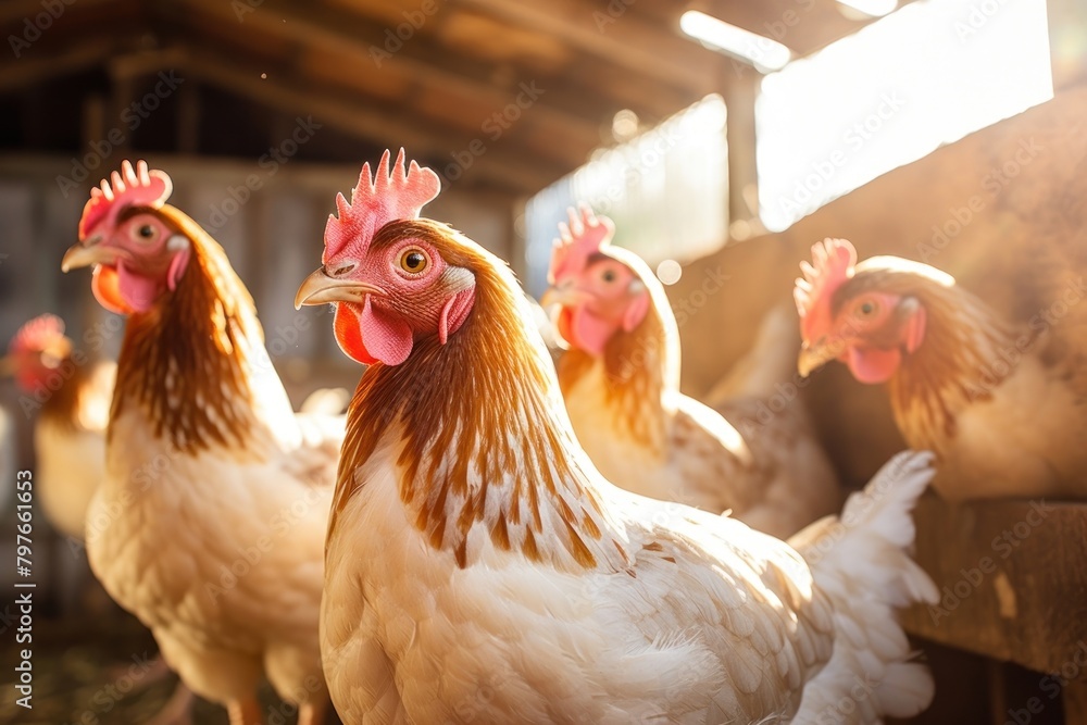 Fototapeta premium Chickens poultry animal bird.