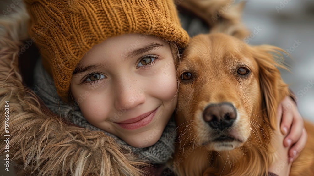 Children and pets share an unspoken bond that transcends words, their love evident in every wag