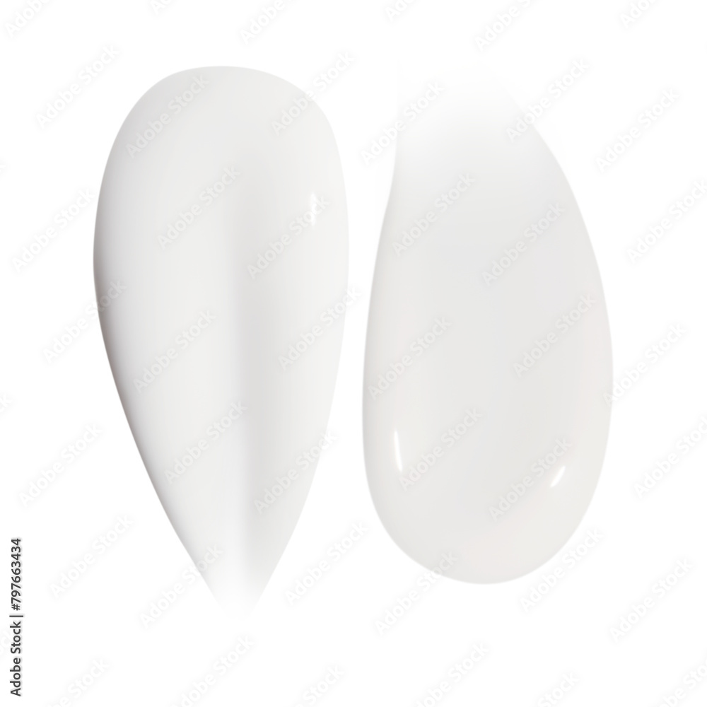 composition of smears of cosmetic white cream on an empty background composition of smears of cosmetic white cream on an empty background