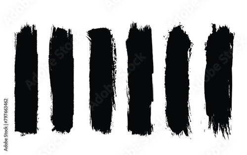 Set of brush stoke on white