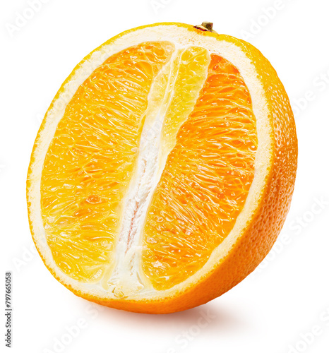 half of orange isolated on the white background. Clipping path