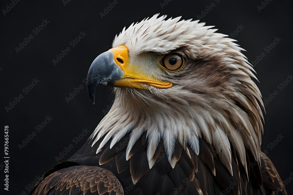 Naklejka premium A close up of a black eagle