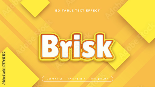Orange yellow and white brisk 3d editable text effect - font style