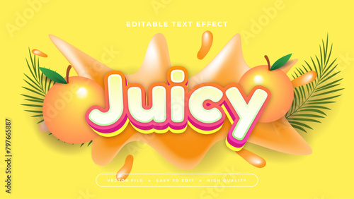 Orange green and yellow juicy 3d editable text effect - font style