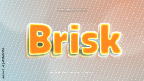 Orange and white brisk 3d editable text effect - font style